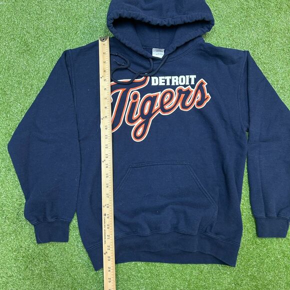 Vintage Y2K Detroit Tigers Throwback Hooded Sweatshirt Size Small - Picture 5 of 6